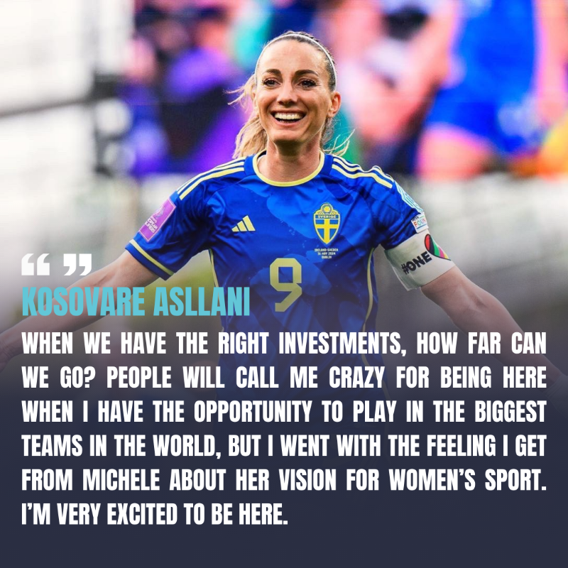LC_Lionesses's tweet photo. Kosovare Asllani has always done it her own way. 

We're thrilled that she decided to join us on our journey 💙
