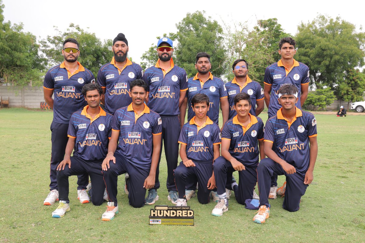 CricketValiant's tweet photo. VCT • Champions of India’s first #BDMValiant 100 balls match !! 💥💙✅

#ValiantCricketTeam #valiantforgoodcause #cricket #lovecricket #jatindersingh https://t.co/uMRpUO1380