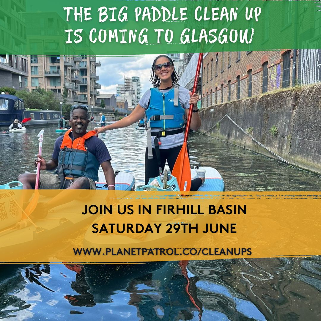 Join the Big Paddle Clean up this weekend in Glasgow. Book a place for one of the sessions on Saturday 29 June at 10am or 2pm via the link  activities.decathlon.co.uk/en-GB/sport-ac…. Proceeds go to non-profit #PlanetPatrol.