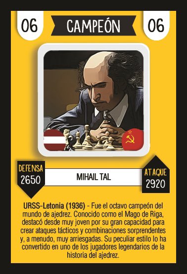 CaissaCards's tweet photo. Tal día como hoy, 28 de Junio de 1992, falleció el genio de Riga. Mikhail Tal nos dejo para siempre sus partidas y su ajedrez espectacular!!    
  On a day like today, June 28th 1992, Magician of Riga passsed away. Mikhail Tal left us his games and his spectacular chess forever!! https://t.co/sbuIR4Ndhf