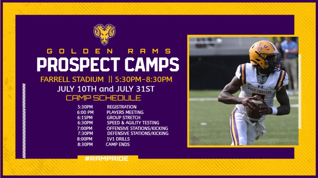 JUST 2 PROSPECT CAMPS REMAIN! SIGN UP TODAY TO RESERVE YOUR SPOT!
wcusummerfootballcamps.totalcamps.com/shop/EVENT