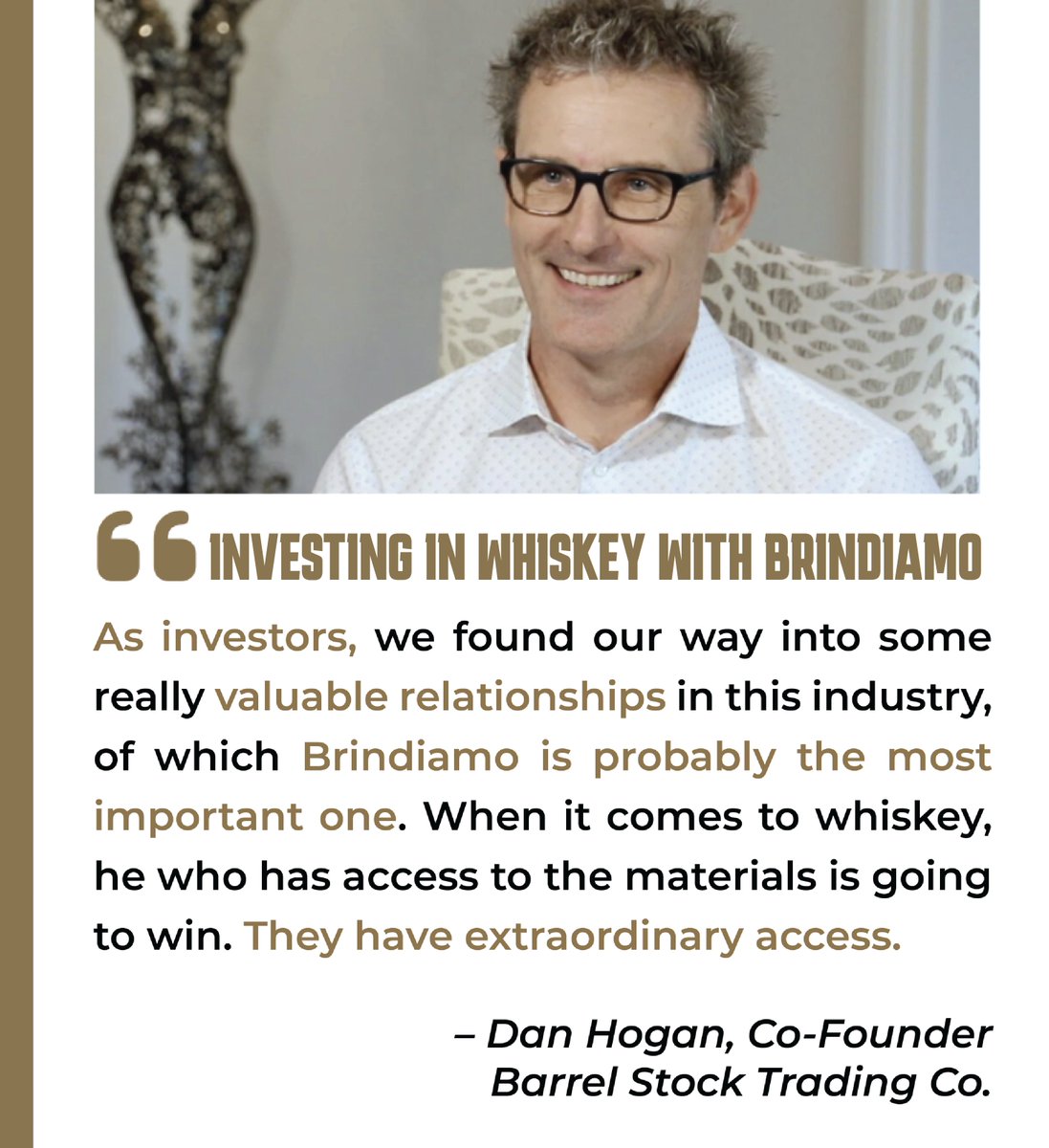 BrindiamoGroup's tweet photo. 🤝 Investors choose to partner with Brindiamo because of our unmatched ability to simplify what it means to buy, hold, and sell barrels.

✨ From buying to managing and selling barrels, Brindiamo helps you maximize your entry and exit with a full-service approach:

#Brindiamo https://t.co/wJ92TY1TN8