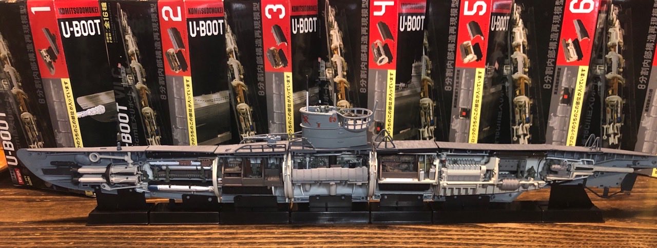 U-BOUT ⅦC 8分割内部構造再現模型 1/144 8個セット タルガ】1/144 U-BOOT8分割内部構造再現模型