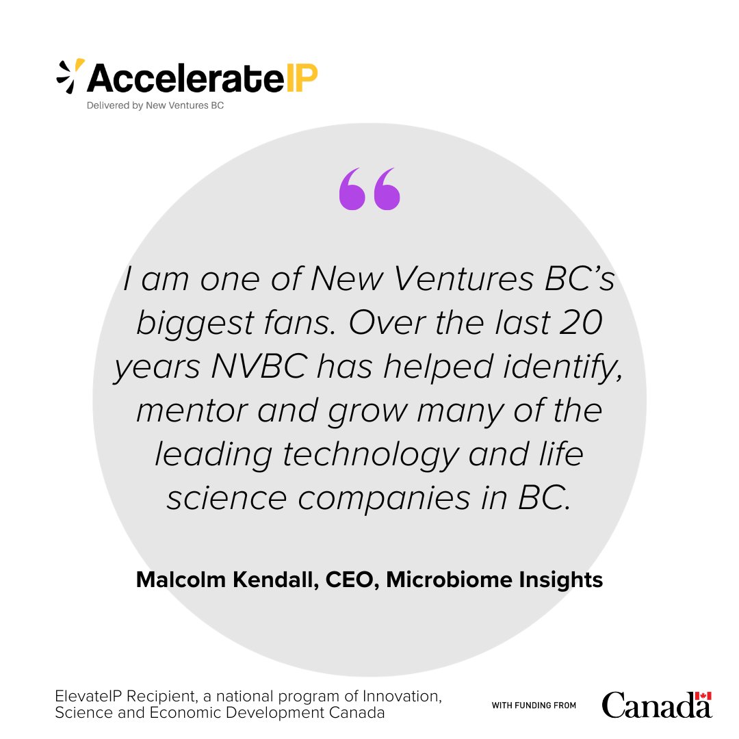 lifesciences_bc's tweet photo. Calling tech startups in BC, Yukon, NWT, and Nunavut! Leverage your intellectual property with #AccelerateIP, a program from @nvbc in partnership with @innovate_bc. Access online seminars, strategic guidance, and implementation support.

Learn more: https://t.co/3QsVyEZ2wG https://t.co/87R4oMXxaD