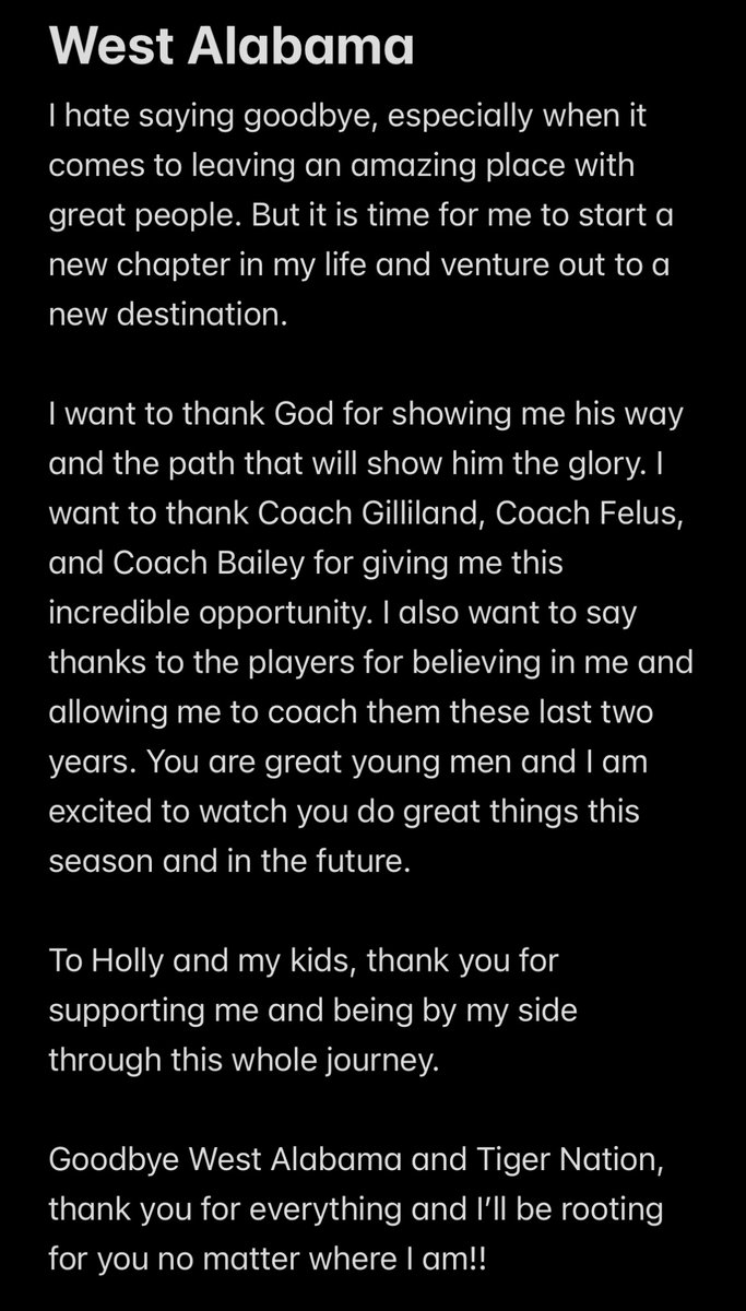 Thank you West Alabama!!! 

An Amazing Place with Incredible People and you will be Missed!!!