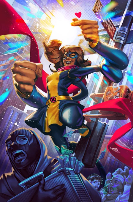 Saving the world with a smile on her face!  My variant cover for Ms. Marvel Annual #1 is out!  