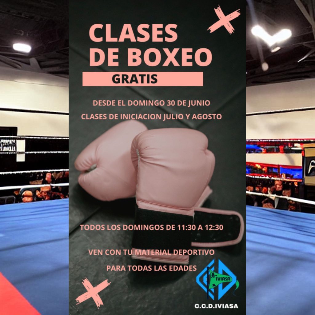 CCD_IVIASA's tweet photo. 🥊 BOXEO. PARA TODAS LAS EDADES 

Abiertas las inscripciones para las clases gratuitas de Boxeo. ¡ Comenzamos ya !

¡ ACTIVIDAD GRATUITA PARA TODOS LOS SOCIOS!

Iniciate en este precioso deporte y ponte en forma a la vez https://t.co/5B4BtQDbus