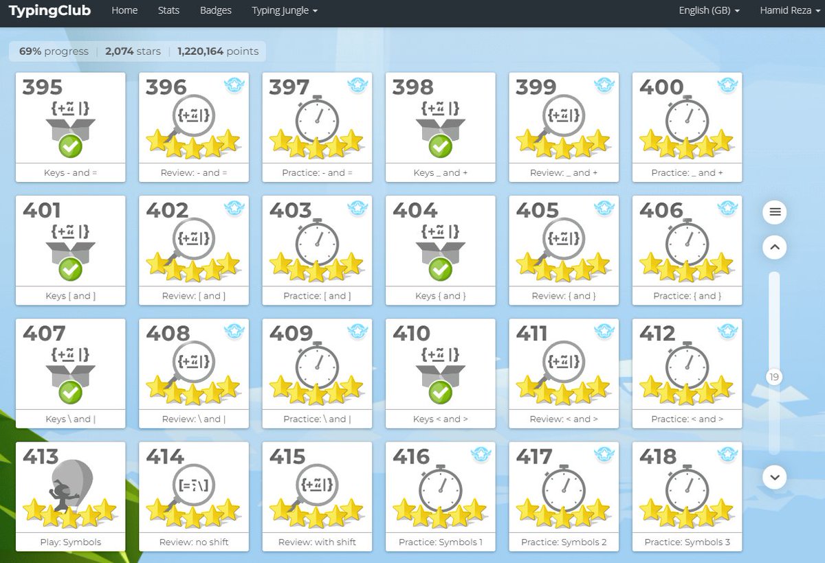 Hr_Panahi's tweet image. I love those blue badges. In the previous chapter of typing club I couldn't get them (because of those silly symbols 😡)
lil typist is back in business 😎
#cs_internship
#csharp
#step10