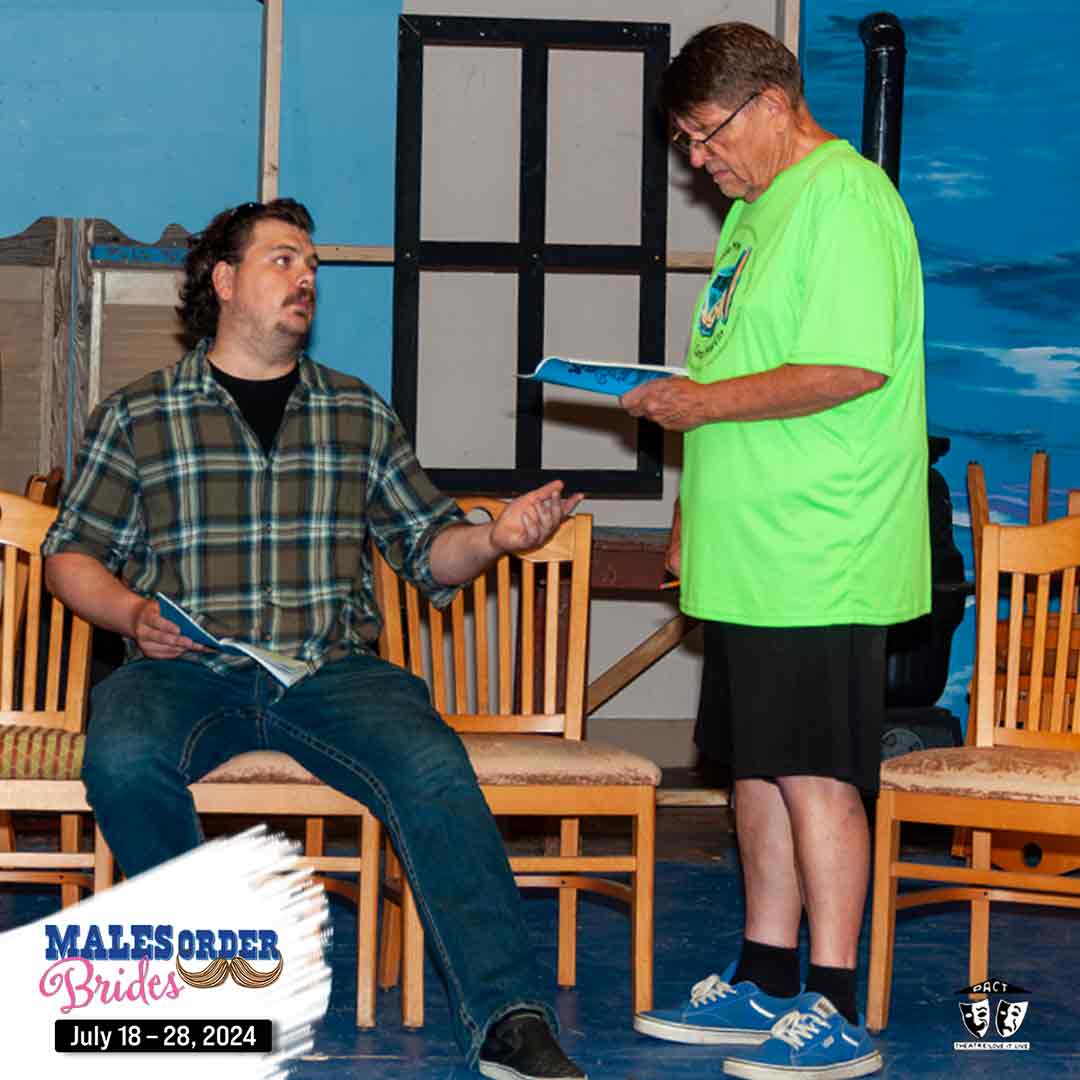 PACTheatre's tweet photo. MALES ORDER BRIDES (or... Big Harry Deal’s Scandalous Scheme) opens July 18 and rehearsals are under way. Tickets: https://t.co/8mhXR3V2yg. Don't miss this fun must-see melodrama! Thursdays, Fridays and Saturdays at 7:30 p.m. and Sundays at 2:30 p.m. https://t.co/fzrjFiMqx8
