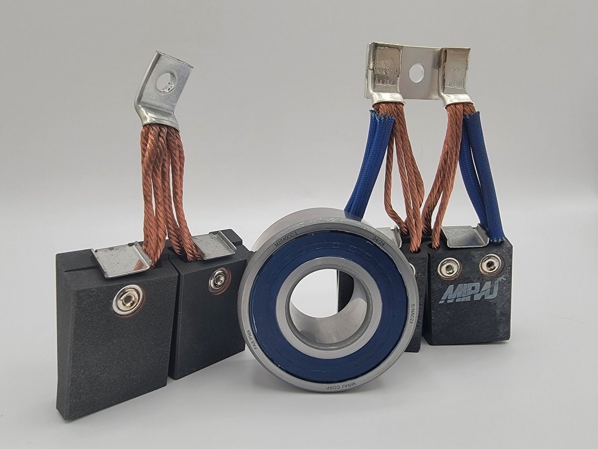 MirajCorp's tweet photo. PRODUCT SPOTLIGHT: Ball Bearing PN: M2040CC-1 and Carbon Brush PN: M2005-2 &amp; M2005-22 in stock and ready to ship. Contact us to today to see how our PMA brushes and bearings can lower your direct maintenance cost. https://t.co/Eq7spFROz9