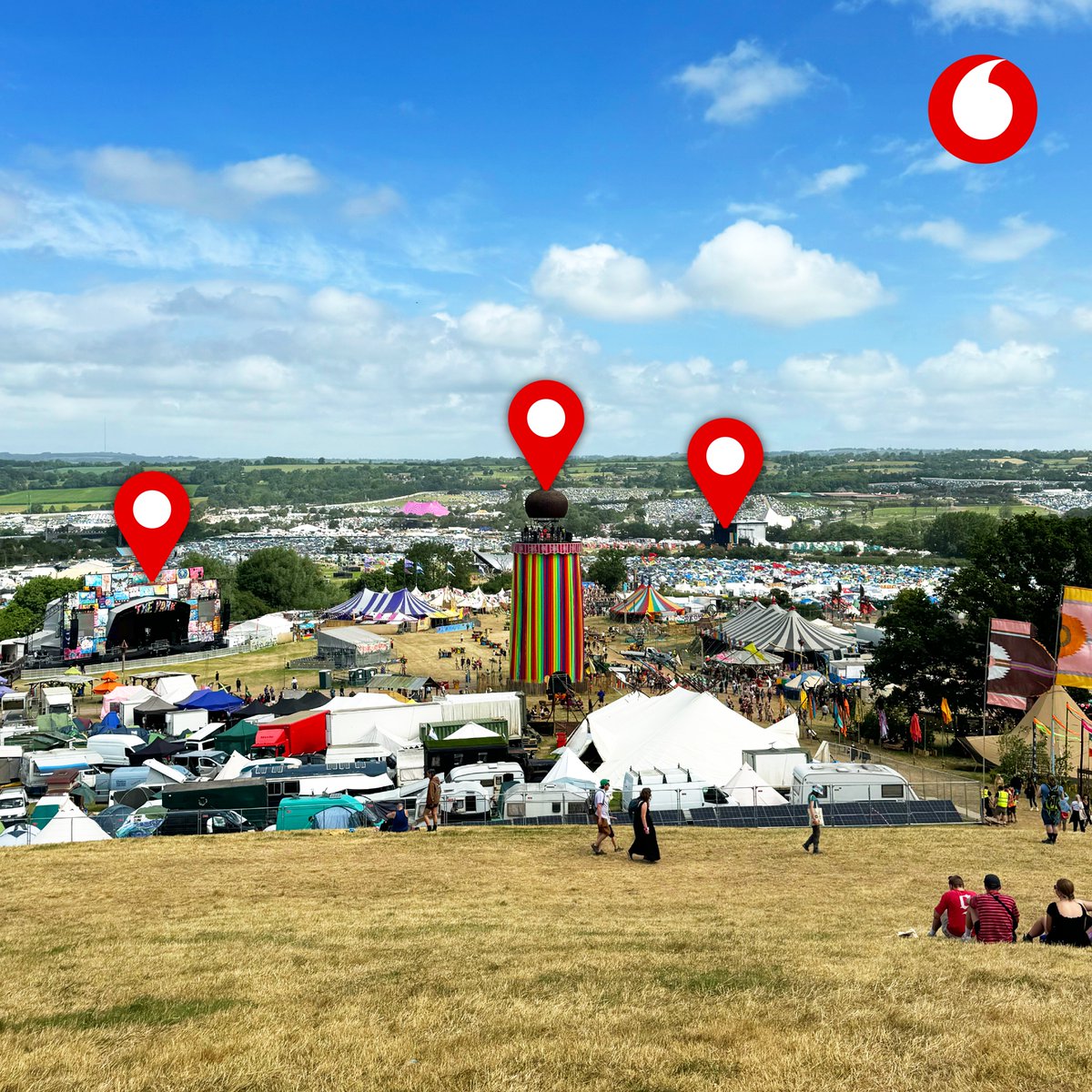 VodafoneUK's tweet photo. How well does the nation know @glastonbury? 🤔

📍 Can you name the 3 locations we've pin dropped?

Let us know in the comments and we could surprise you with a Vodafone festival goodie box 🎁

#TheNationsNetwork https://t.co/5iACoAzQ5u