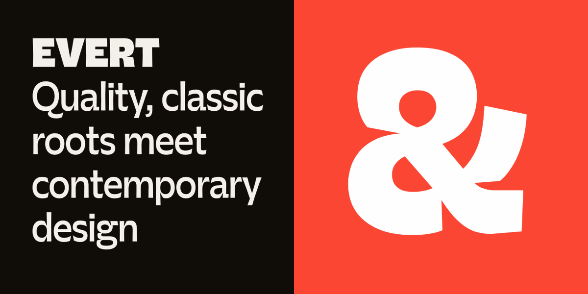 7- Evert
A new sans serif superfamily from Foundry5, Evert is a sophisticated blend of form and functionality, offering 48 static styles across 3 optical sizes, complete with variable fonts.

52 fonts: Desktop and Web fonts from $11.50 (was $23)
fonts.ilovetypography.com/fonts/foundry5…