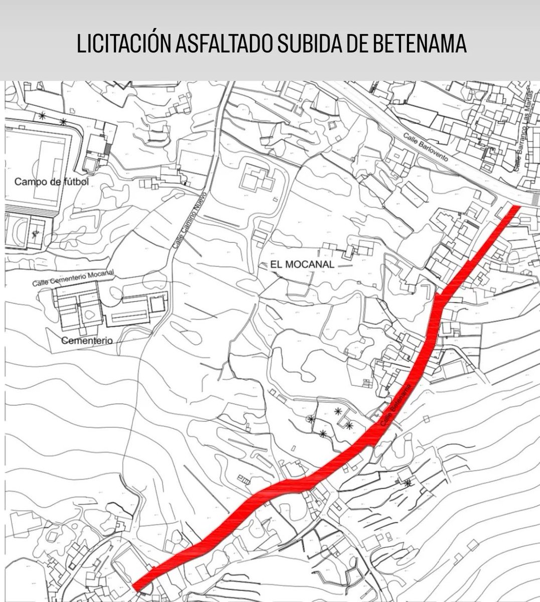 LICITACIÓN ASFALTADO SUBIDA DE BETENAMA

El Ayuntamiento de Valverde saca a licitación el asfaltado de la Subida Betenama, obra con la cual se pretende asfaltar el tramo de calle que va desde la Carretera HI-5 y el Depósito de Agua (HI-112) El Mocanal
👇🏼👇🏼
facebook.com/share/p/CGTS2q…