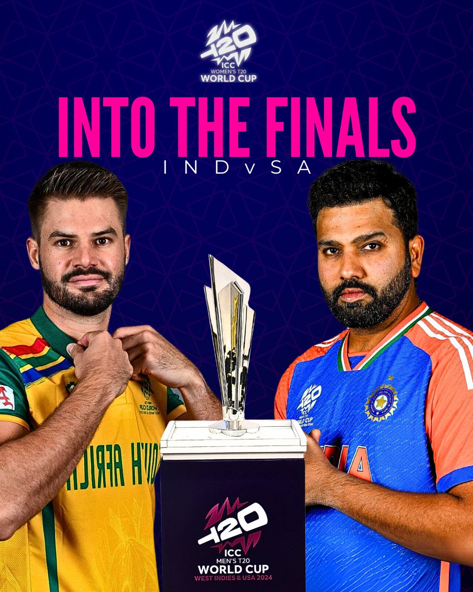 MDExch247's tweet photo. 🌟 This time, tomorrow. 🌟

🇮🇳 India and 🇿🇦 South Africa will face destiny in the ICC T20 World Cup 2024 final. 🏏

#Cricket #T20WC2024 #INDvsSA #Final #CricketFinal #WorldCupFinal #CricketFans #Excitement #Champions https://t.co/Z7zgZpU4x3