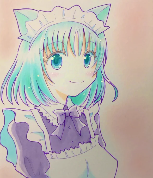 6/30のみちのくコミティアに連れていく色紙(中)2枚です! 線画を柔らかくして、ふんわりした雰囲気に仕上げました。 お気に入りの子をぜひお迎えに来てくださいね #みちのくコミティア