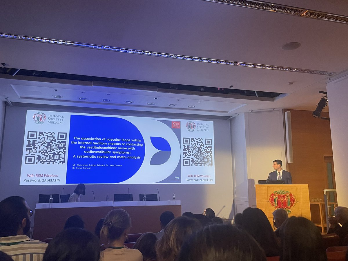 Jake Cowen (@jakecowen) on Twitter photo A brilliant 2-days at <a href="/BSHNI_UK/">British Society of Head & Neck Imaging</a> ASM. Very proud of <a href="/MehrshadST0/">Mehrshad Sultani Tehrani</a> for presenting our meta-analysis on vascular loops and their relationship with audiovestibular symptoms and winning best oral presentation 🏆 he’s a 3rd year med student at <a href="/KingsCollegeLon/">King's College London</a> with a bright future! ⭐️ A brilliant 2-days at <a href="/BSHNI_UK/">British Society of Head & Neck Imaging</a> ASM. Very proud of <a href="/MehrshadST0/">Mehrshad Sultani Tehrani</a> for presenting our meta-analysis on vascular loops and their relationship with audiovestibular symptoms and winning best oral presentation 🏆 he’s a 3rd year med student at <a href="/KingsCollegeLon/">King's College London</a> with a bright future! ⭐️