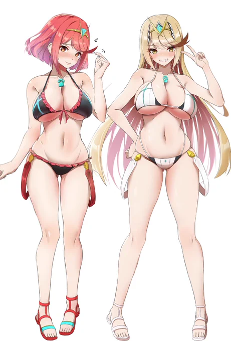 まぶしい水着のホムラヒカリ!! #ゼノブレイド2 #XenobladeChronicles2