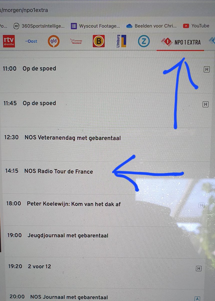 RobbertMeeder's tweet photo. Tip van de dag: Radio Tour de France is vanaf zaterdag 14.15 uur ook te zien/horen @NPO1extra
Daar zie/hoor je @LeTour en alles van Radio Tour de France zoals we dat maken @NPORadio1
Vorig jaar bleken veel mensen dat niet te weten dus delen = lief.
#rtdf https://t.co/ENAWHKxlxX