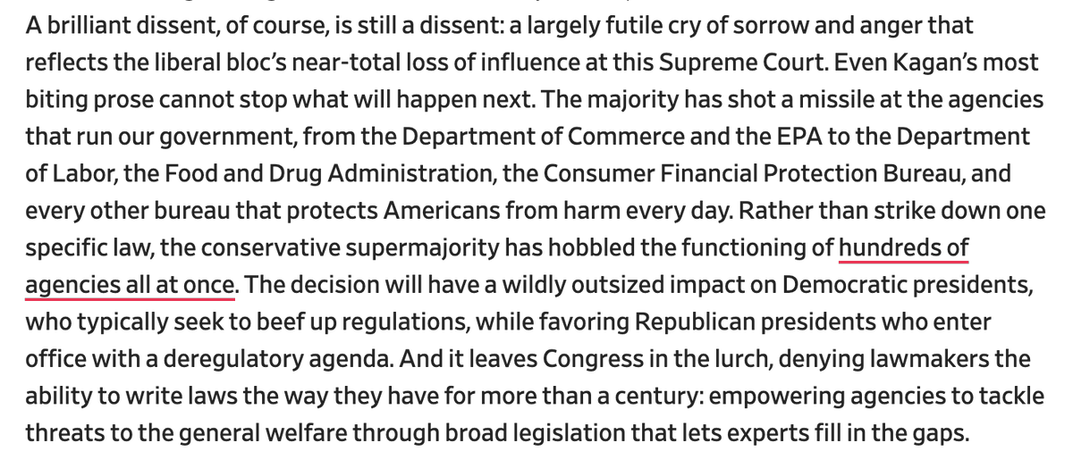 Nobody is prepared for this jolt to the legal system. The Supreme Court has shifted an unfathomable amount of power from Congress and the executive brach toward unelected, unaccountable federal judges. This will fundamentally alter how government works. slate.com/news-and-polit…