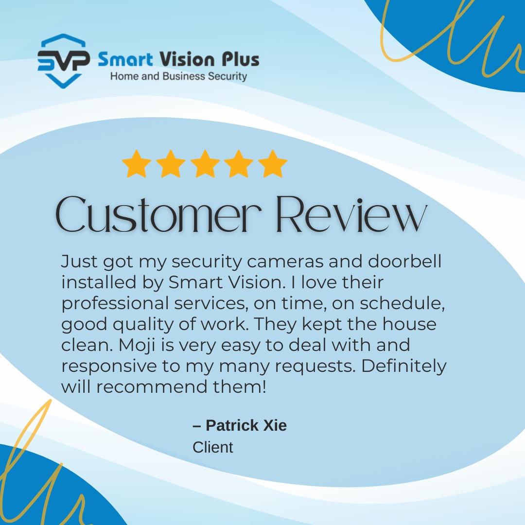 SmartVisionGTA's tweet image. Patrick Xie shares his experience with #SmartVisionPlus. Thank you, Patrick, for your review! Our team takes pride in delivering reliable and top-notch #SecuritySolutions that meet our clients&apos; needs.🛡️🏡

🔒 Learn More: smartvisionplus.ca

#TorontoSecurity #SecurityToronto