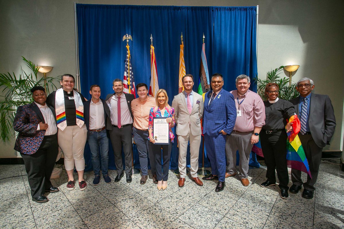 MayorDeegan's tweet photo. Happy Pride Jacksonville 🏳️🌈 As we celebrated in City Hall today, it was evident that love will always win - this month and every month. Let’s keep advocating for equality, challenging prejudice, and standing in solidarity with our LGBTQ+ friends and neighbors.
To do that, we need your voices at the table. So in that spirit, I’m excited to announce the creation of the Mayor’s LGBTQ+ Advisory Board. This board will be made up of 11 individuals who will act as a liaison between the LGBTQ+ community and City government. My hope is that this will help us take another step toward full equality and creating opportunities for everyone.