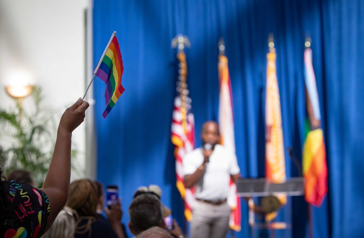 MayorDeegan's tweet photo. Happy Pride Jacksonville 🏳️🌈 As we celebrated in City Hall today, it was evident that love will always win - this month and every month. Let’s keep advocating for equality, challenging prejudice, and standing in solidarity with our LGBTQ+ friends and neighbors.
To do that, we need your voices at the table. So in that spirit, I’m excited to announce the creation of the Mayor’s LGBTQ+ Advisory Board. This board will be made up of 11 individuals who will act as a liaison between the LGBTQ+ community and City government. My hope is that this will help us take another step toward full equality and creating opportunities for everyone.