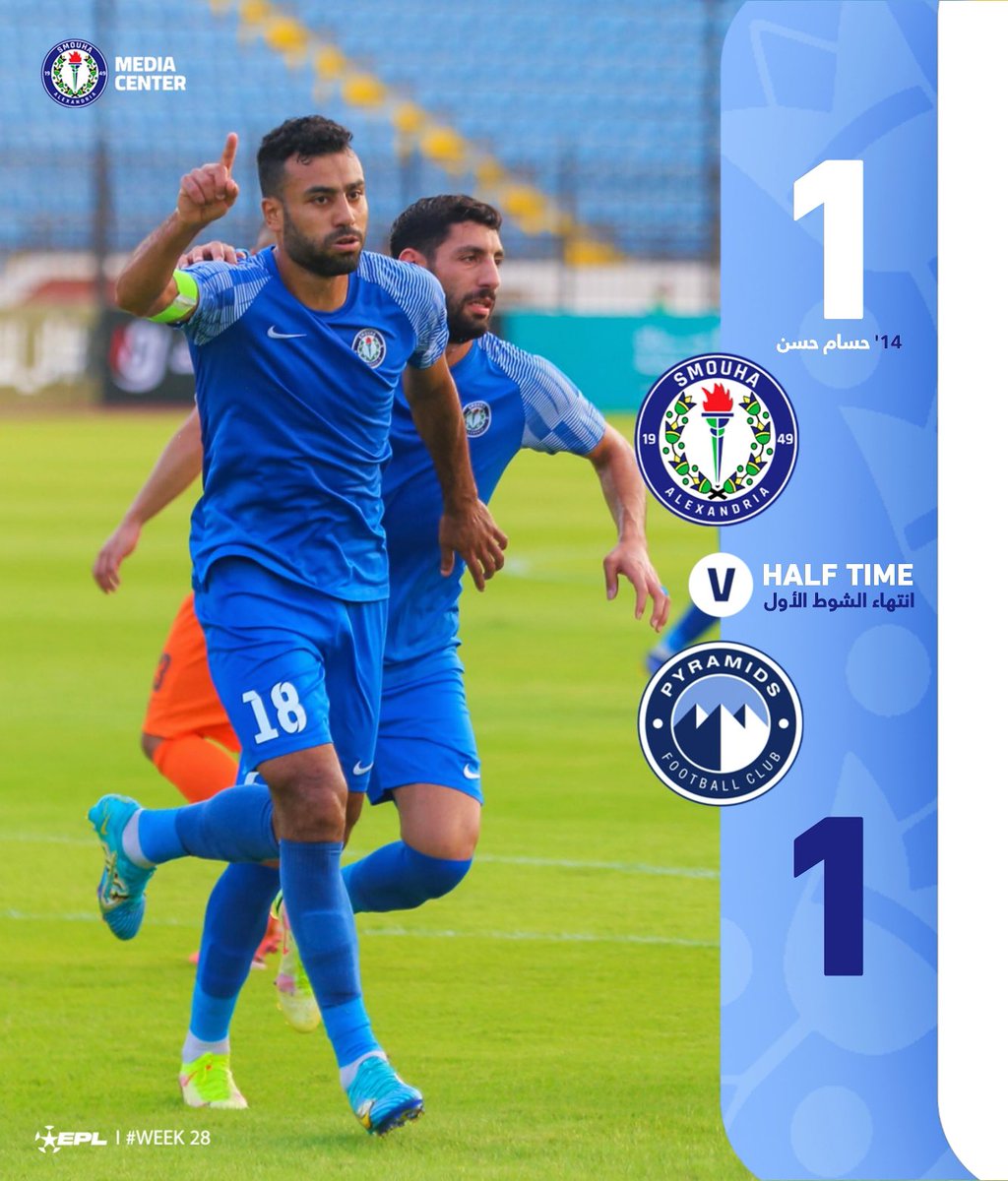 ⏱ نهاية الشوط الأول 🔚

🔵 سموحة 1
🟠 بيراميدز 1

#الموج_الازرق | #SSCXPFC