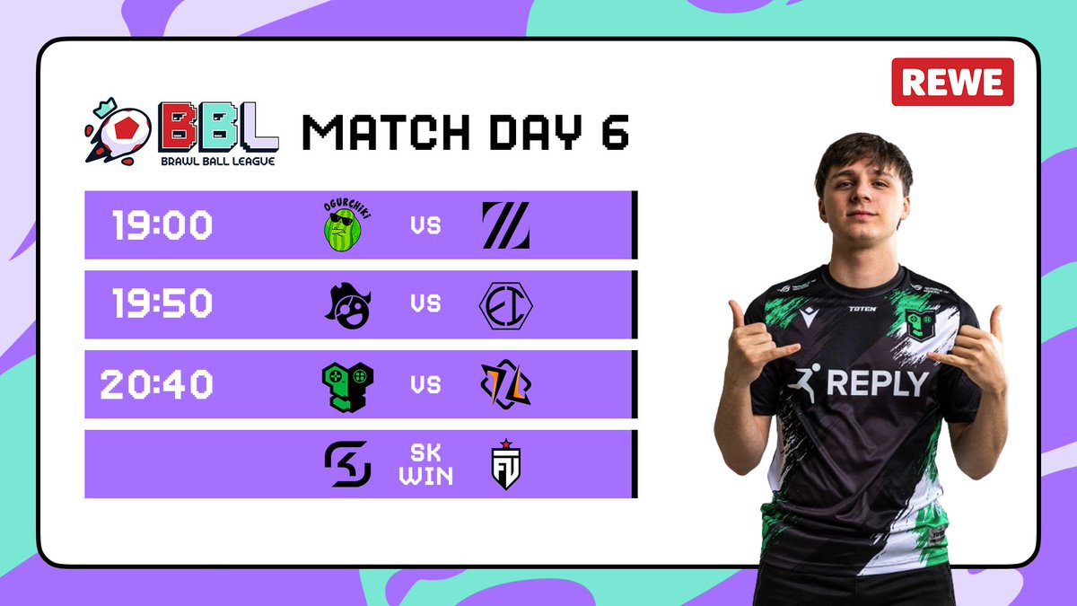 BrawlBallLeague's tweet photo. There's no better way to head into the weekend than watching matchday 6 of the @BrawlBallLeague powered by #REWE⚽️🎉

🔴Starting at 19:00 CEST:
🇬🇧https://t.co/4X8xR6vobT
🇪🇸https://t.co/KE1Jw8mr9i
🇩🇪https://t.co/ci8ASPcAbQ
🇫🇷https://t.co/iWsb1lJdpo
🇷🇺https://t.co/eVFLPPZ56D https://t.co/7QHRelNNp3