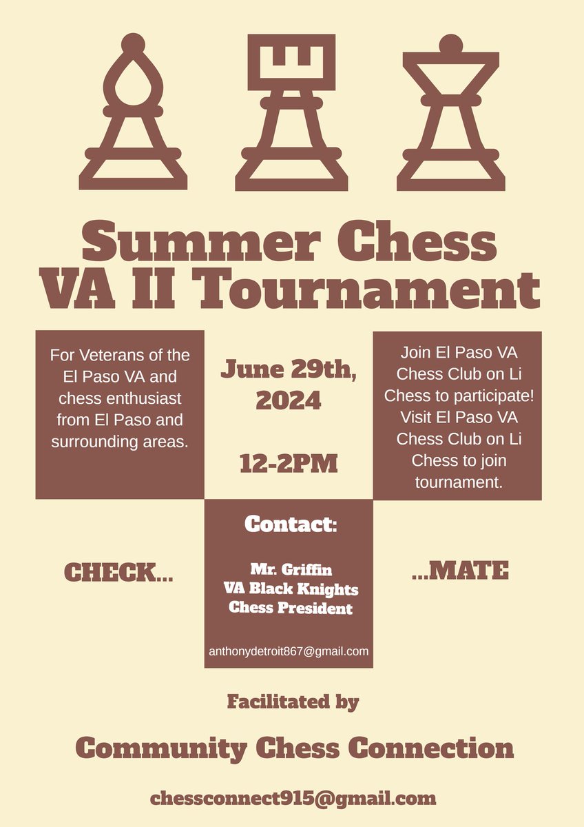 mrleebooks's tweet image. We&apos;re making moves this Saturday! #ChessConnect #VA #SummerVAChessII #lichess #NorthEastChess