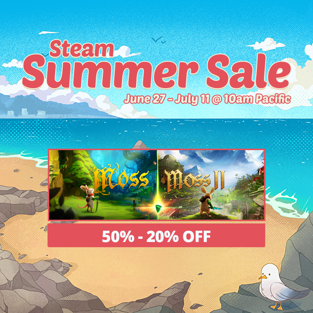 PolyarcGames's tweet image. The Steam Summer Sale is here‼️🏖️🌞 Moss and Moss: Book II are 50 - 20% off until July 11th! 🧩

Pick up Moss for 50% off!
pulse.ly/ond3cchwwc