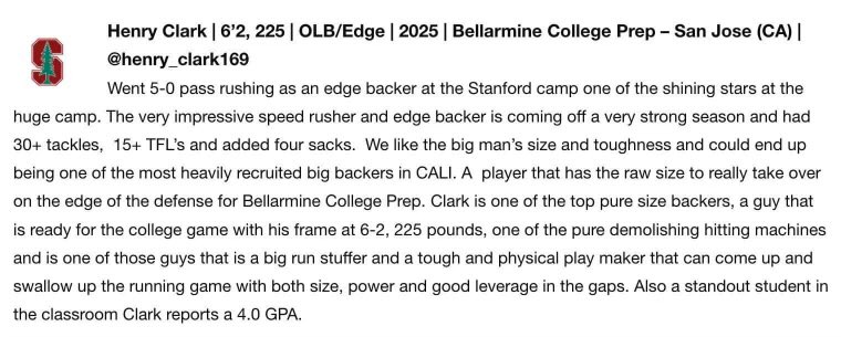 Henry “hank” Clark (@henry_clark169) on Twitter photo Thank you <a href="/sixstarfootball/">Six Star Football | PLUS+</a> for the write up!
<a href="/bcpfootball/">Bellarmine Football</a> <a href="/OBM_CoachT1A408/">Nate Tia, M.S.</a> <a href="/CoachUmufuke/">Sione Umufuke</a> <a href="/BrandonHuffman/">Brandon Huffman</a> Thank you <a href="/sixstarfootball/">Six Star Football | PLUS+</a> for the write up!
<a href="/bcpfootball/">Bellarmine Football</a> <a href="/OBM_CoachT1A408/">Nate Tia, M.S.</a> <a href="/CoachUmufuke/">Sione Umufuke</a> <a href="/BrandonHuffman/">Brandon Huffman</a>