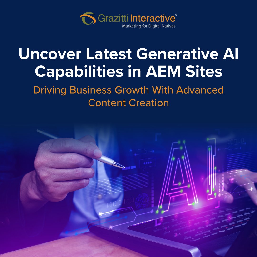 Grazitti's tweet photo. Learn about the latest generative AI capabilities incorporated in AEM Sites to enable content variations, personalize content at scale and optimize &amp; test it in real-time. Explore more.

👉 https://t.co/q7ohxT2sRh 👈

#grazitti #webdevelopment #aem #aemsites https://t.co/K6wFUBNiw1