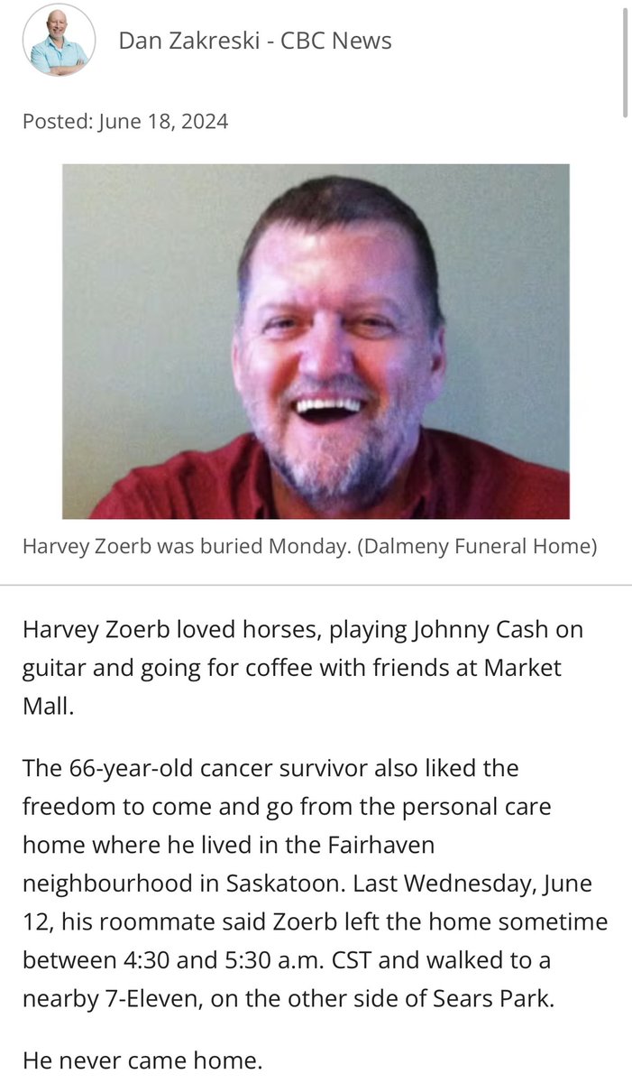ProtectWard2n3's tweet photo. @cityofsaskatoon This man went for a walk through our park and because of your homeless shelter you dropped on us, was murdered. 

This city is failing in more ways than one. https://t.co/3gDIvqJvQf