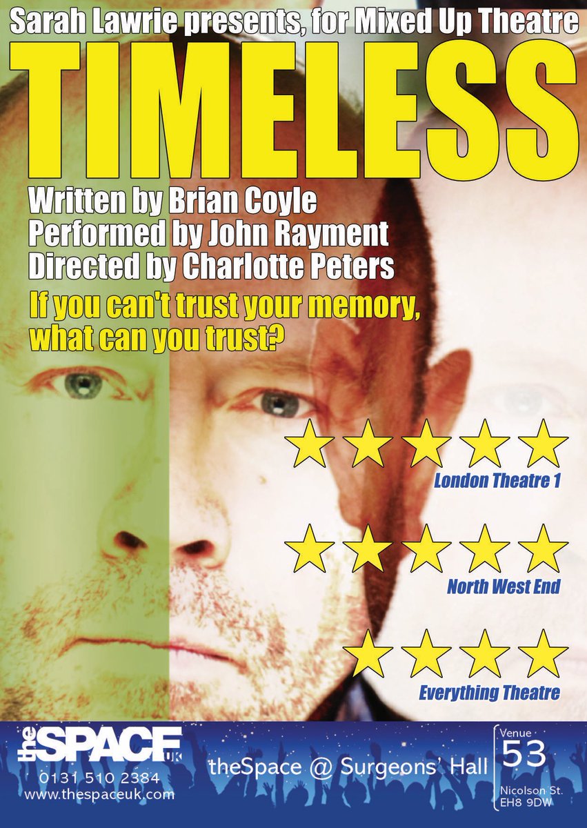 It’s that time again! ⏰ <a href="/TimelessPlay/">TimelessPlay</a> enjoys its <a href="/edfringe/">Edinburgh Festival Fringe</a> premiere @thespaceuk 12-24 August 
#QuickFlyerFriday 

🎫 tickets.edfringe.com/whats-on/timel…