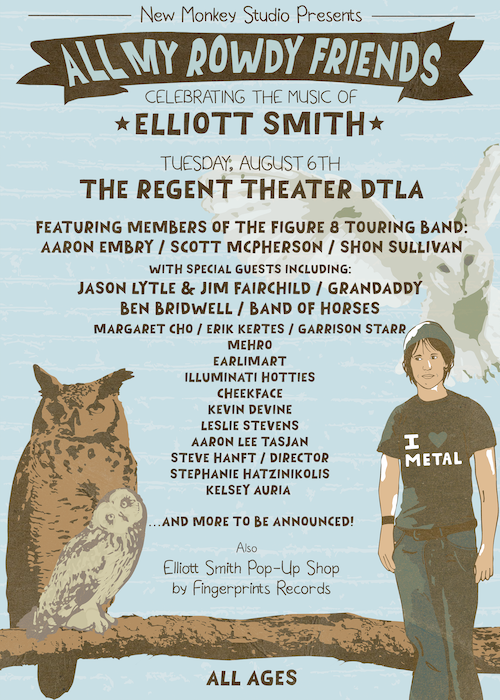 consequence's tweet image. An all-star Elliott Smith tribute concert titled “All My Rowdy Friends,” is set to take place in Los Angeles on August 6th with performances by the late musician's Figure 8 touring band, members of Granddaddy, Band of Horses, Illuminati Hotties, and more →…