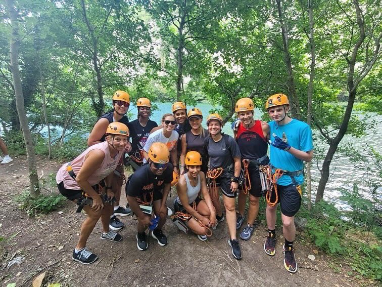 TerpsWBB's tweet image. What an experience zip lining the mountains of Croatia! 🐢🇭🇷