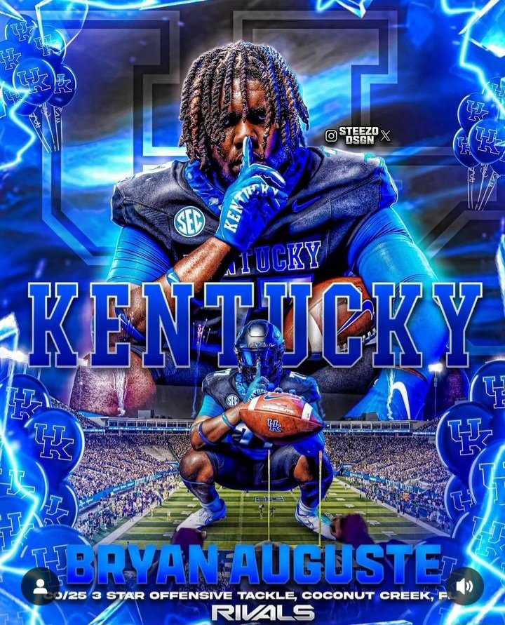 Monarch 3* OT Bryan Auguste <a href="/bryanauguste77/">Bryan Auguste</a> Commits to Kentucky! <a href="/UKFootball/">Kentucky Football</a> #LabelBoyz #EverybodyEats <a href="/Coach_Mont70/">Roberto Montanez Jr</a> <a href="/Coach_Davis3/">Coach Davis</a> <a href="/ConroyWhyte/">Conroy Whyte</a> <a href="/KingMag58863619/">King Magic</a> <a href="/ChadSimmons_/">ChadSimmons</a> <a href="/JohnGarcia_Jr/">John Garcia, Jr.</a>