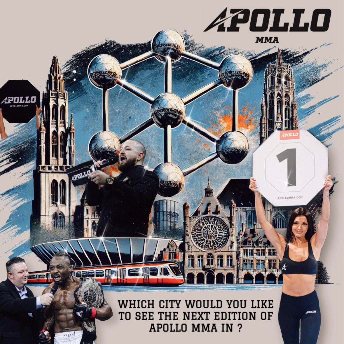 ApolloMMAcom's tweet photo. Dans quelle ville aimeriez-vous voir la prochaine édition d’APOLLO MMA ?
Restez connectés 👊🏼
#Apollo2 #ApolloMMA #ApolloMMA2 #MMA #Belgique #France #Lille #Roubaix #Paris #Amiens #Metz #Nancy #Reims #LeHavre #Namur #Liege #Charleroi #Mons https://t.co/wpElv2vZoe