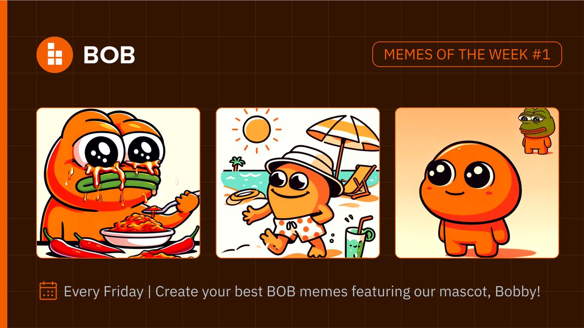 BOB Memes of Week #1 Create a meme featuring Bobby, share it on twitter/x +  tag us. Each week, we'll feature your memes on our official account., image size:1199x675