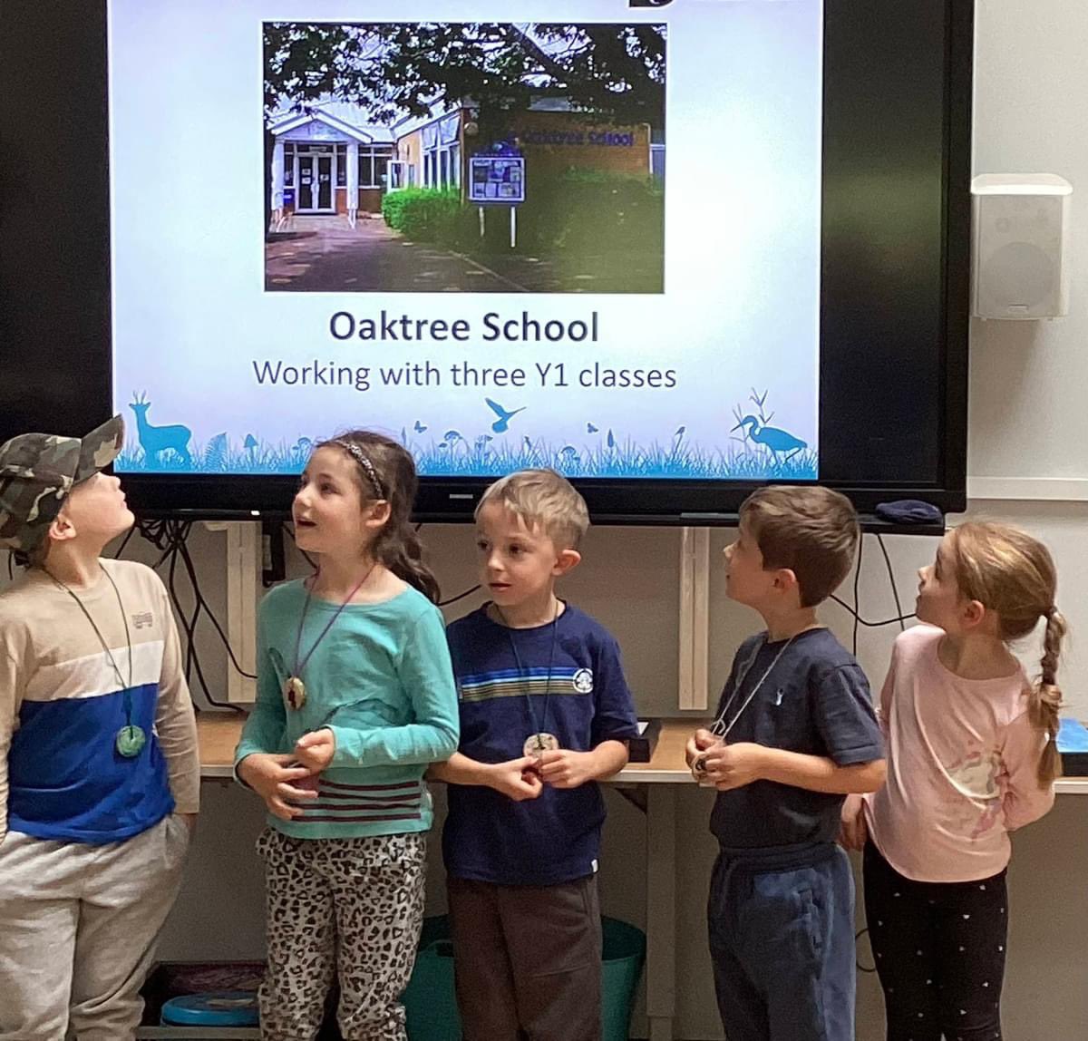 OaktreeThe's tweet photo. Some of our Year 1 children attended The Surrey Wildlife Trust nature reserve Nower Wood, today for wilder school adventures, along with some fellow Year 3 children from @TheHermitage school. They had fun toasting marshmallows, pond dipping and making wooden necklaces. 🐝🐞🦇🌳🦡 https://t.co/iDUq9xi2ZP