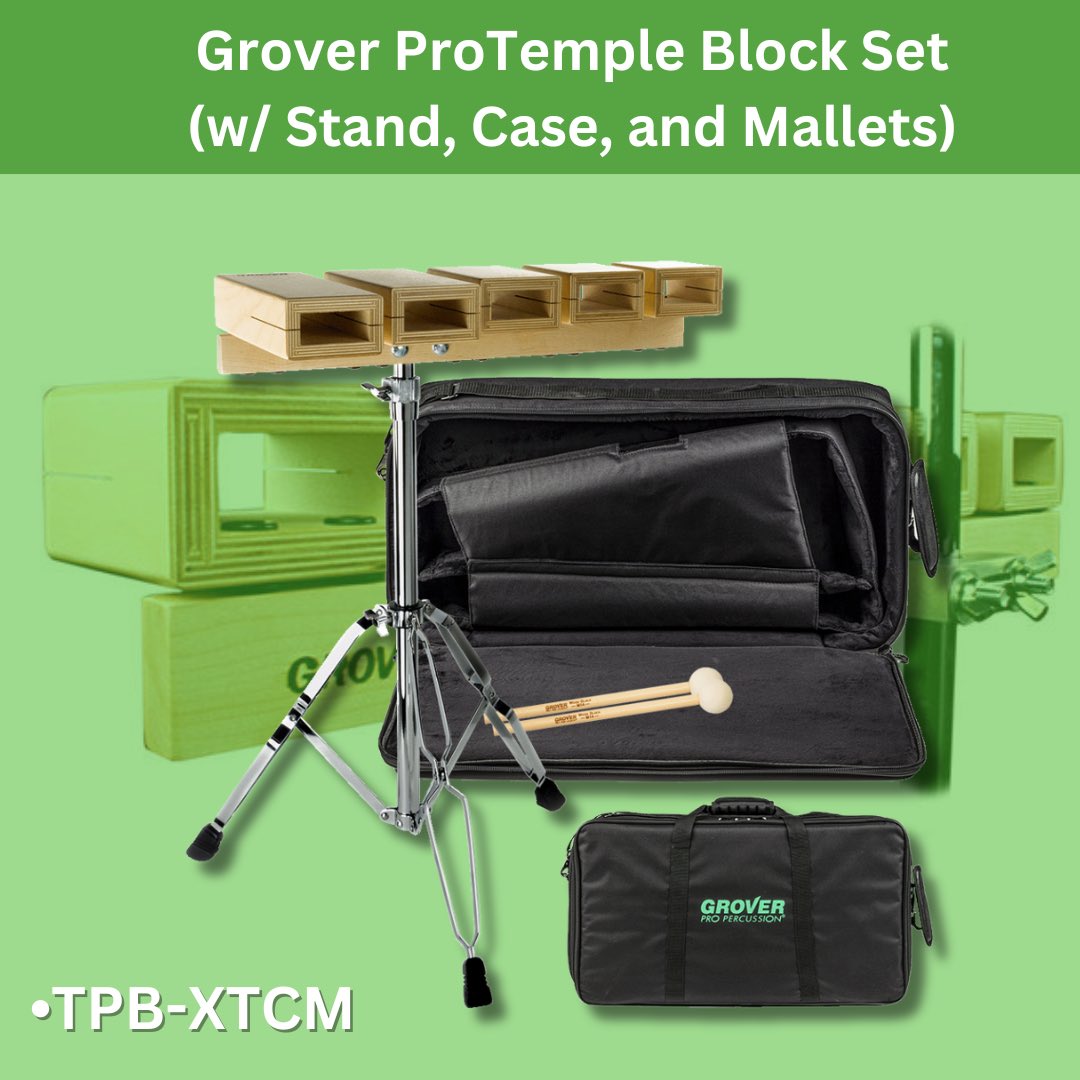 GroverProPerc's tweet photo. Our Temple Block set includes our 5-Piece Baltic birch “Open Tone” temple blocks w/ mounting clamp, our adjustable-height, double-braced stand with sound-isolating rubber feet, and a pair of our professional 1″ (M-14) woodblock mallets.
#groverpropercussion #templeblocks https://t.co/SdPiEiLUYM