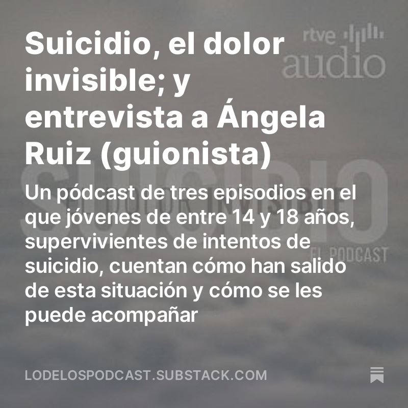 Manu de La-Chica (@manuchica) on Twitter photo Mañana a las 8.00 hora española llega el séptimo envío de #lodelosPódcast. La reseña de esta semana es de un pódcast que mira de frente a la principal causa de muerte entre los jóvenes españoles. Y <a href="/ahelaruiz/">Ángela Ruiz</a> cuenta cómo lo hicieron. Para suscribirse 👉 lodelospodcast.substack.com Mañana a las 8.00 hora española llega el séptimo envío de #lodelosPódcast. La reseña de esta semana es de un pódcast que mira de frente a la principal causa de muerte entre los jóvenes españoles. Y <a href="/ahelaruiz/">Ángela Ruiz</a> cuenta cómo lo hicieron. Para suscribirse 👉 lodelospodcast.substack.com