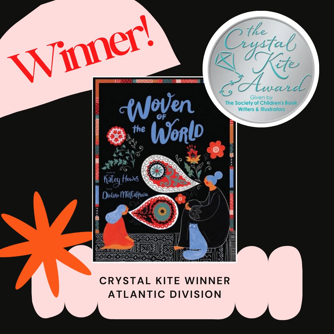 Congratulations to the phenomenal and dearly missed <a href="/Kateywrites/">Katey Howes</a> on her Crystal Kite Award win in the Atlantic division 💮 Your gorgeous story is woven into our hearts, along with the memory of your work and indelible spirit, Katey xo - And huge congrats to you, Dinara!