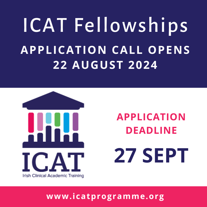 Calling future clinician scientists -ICAT call opens in August, check out the website!  @UniOfGalway <a href="/ucddublin/">University College Dublin</a> <a href="/tcddublin/">Trinity College Dublin</a> <a href="/UCC/">UCC Ireland</a> <a href="/RCSI_Irl/">RCSI</a> <a href="/QUBelfast/">Queen's University Belfast 🎓</a> <a href="/ucdvetmed/">UCD School of Veterinary Medicine</a> <a href="/DentalSchoolTcd/">TCD Dental School, University of Dublin</a> <a href="/dental_cork/">Cork Dental School </a> <a href="/TrinityMed1/">School of Medicine, Trinity College Dublin</a> <a href="/UCDMedicine/">UCD Medicine</a> <a href="/UCC_Medicine/">UCCMedicine</a> <a href="/CPH_QUB/">QUB Public Health</a> <a href="/RCSI_Research/">RCSI Research and Innovation</a> <a href="/UCD_Research/">UCD Research</a> <a href="/GalwayCMNHS/">University of Galway CMNHS</a>