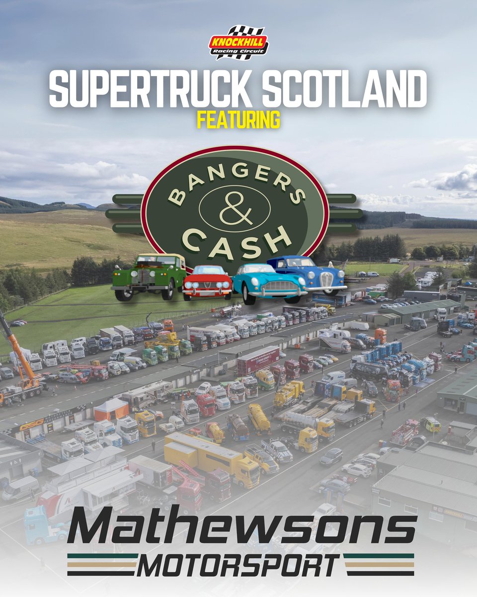 krcircuit's tweet photo. We are delighted to confirm that many of the cast of hit TV show Bangers and Cash will be at SuperTruck Scotland. There stand will feature cars from their show as well as competition cars.

Get your tickets at https://t.co/uca6wk9Pdm https://t.co/tweFm0AXZX