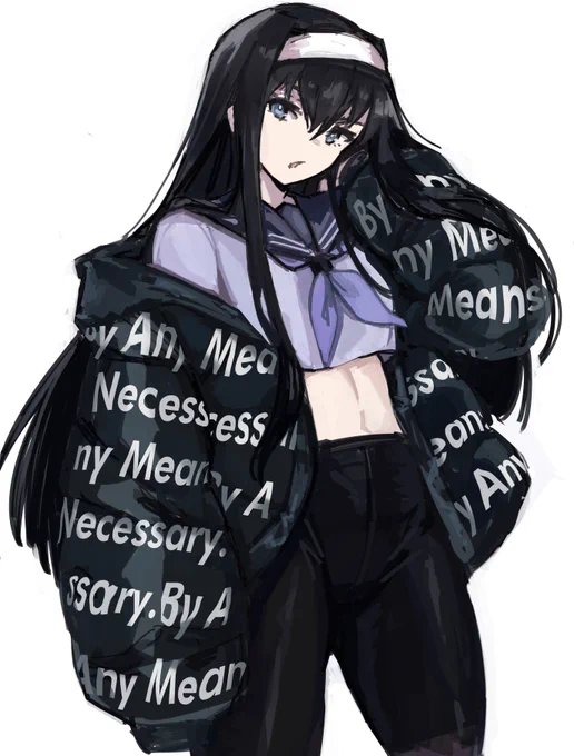 I dont have any new drawings but i did find the root of my obsession with cropped uniform akiha 