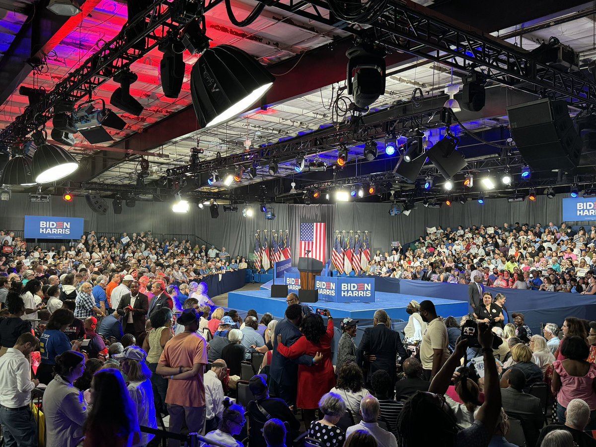 harryjsisson's tweet photo. WOW! President Biden has a PACKED HOUSE for his speech in Raleigh, North Carolina today. The people are showing up for President Biden! I’m excited and ready to reelect him in 2024! https://t.co/IOVQBJ5bTy
