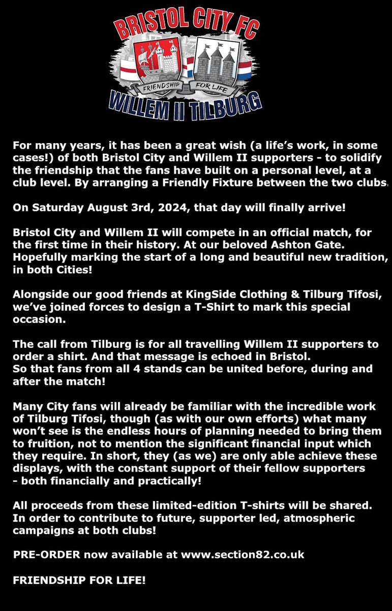 Section_82's tweet image. Limited Edition, 'Friendship for Life' T-shirt.

Pre-order available here now ⬇️! 

section82.co.uk

Please RT to spread the word 🏴󠁧󠁢󠁥󠁮󠁧󠁿🇳🇱