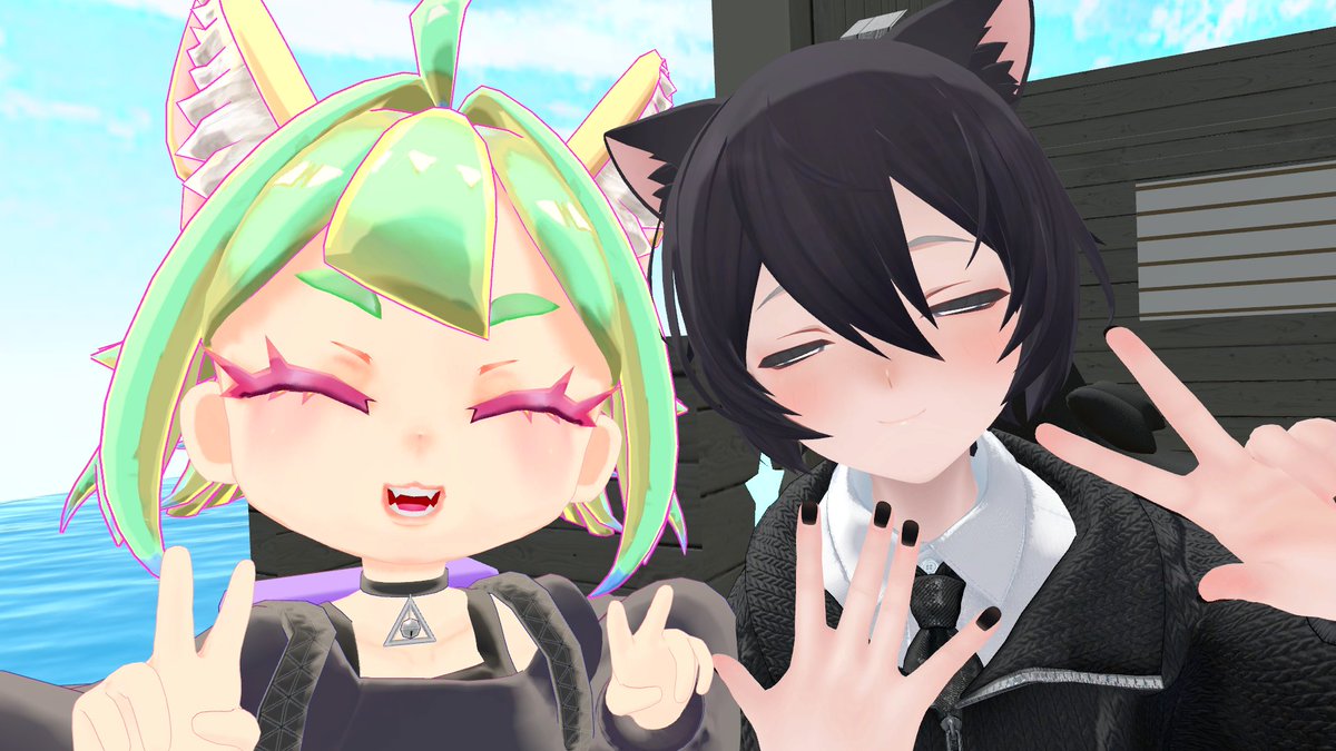 「さっきナギサで海外から来た姉妹の方と連続でマッチした!日本語もとてもお上手で可愛」|ヒヂノのイラスト