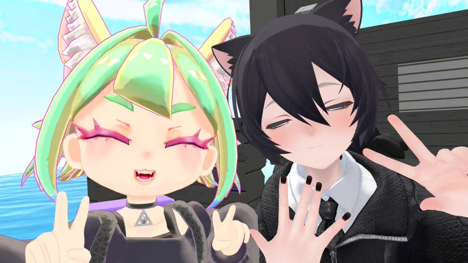 さっきナギサで海外から来た姉妹の方と連続でマッチした!日本語もとてもお上手で可愛い方たちだったー #VRC_ナギサ 